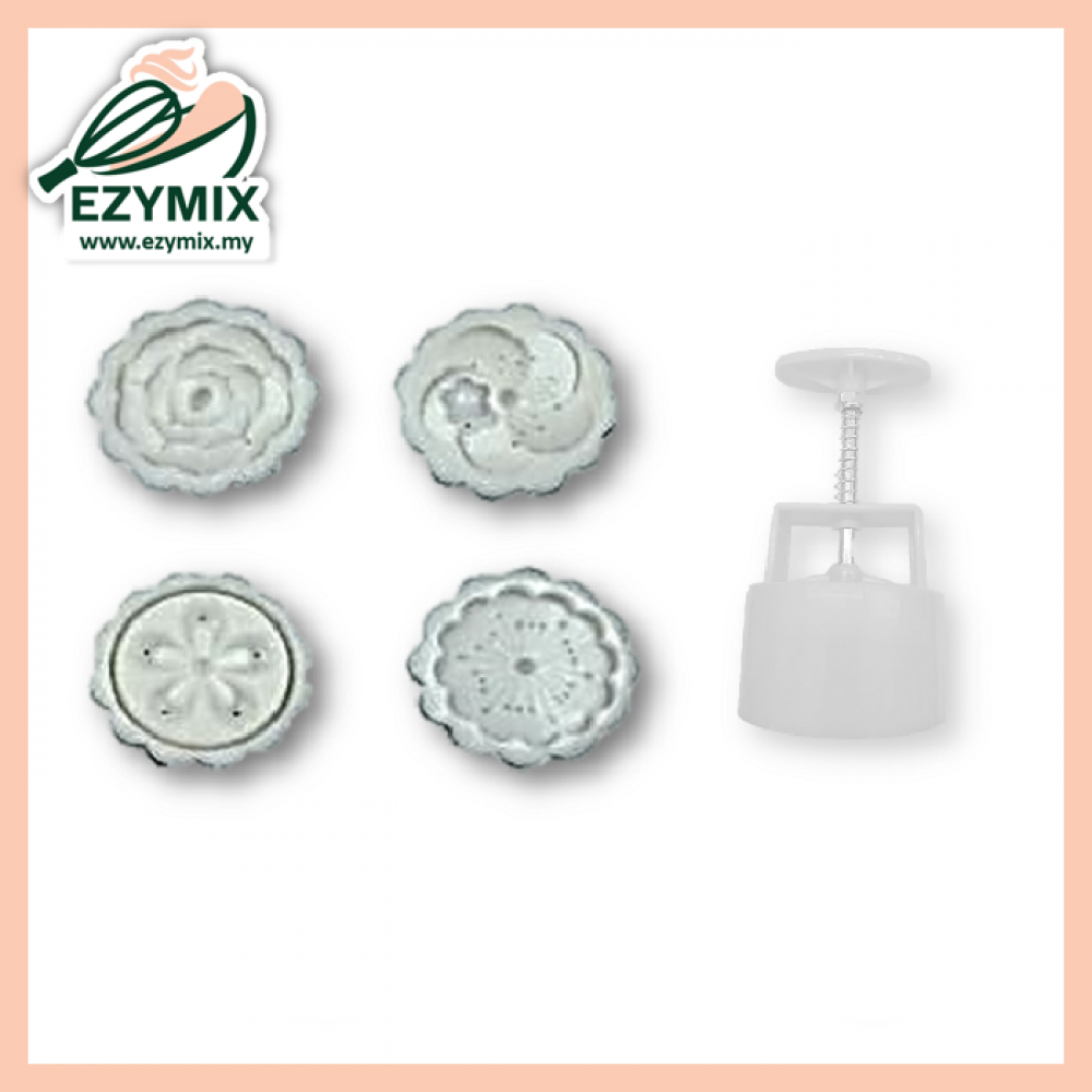 EzyMix 50gm 4pcs RD Mooncake Mould (18-50R/4J) EzyMix 50gm 4pcs RD Mooncake Mould (18-50R/4J)