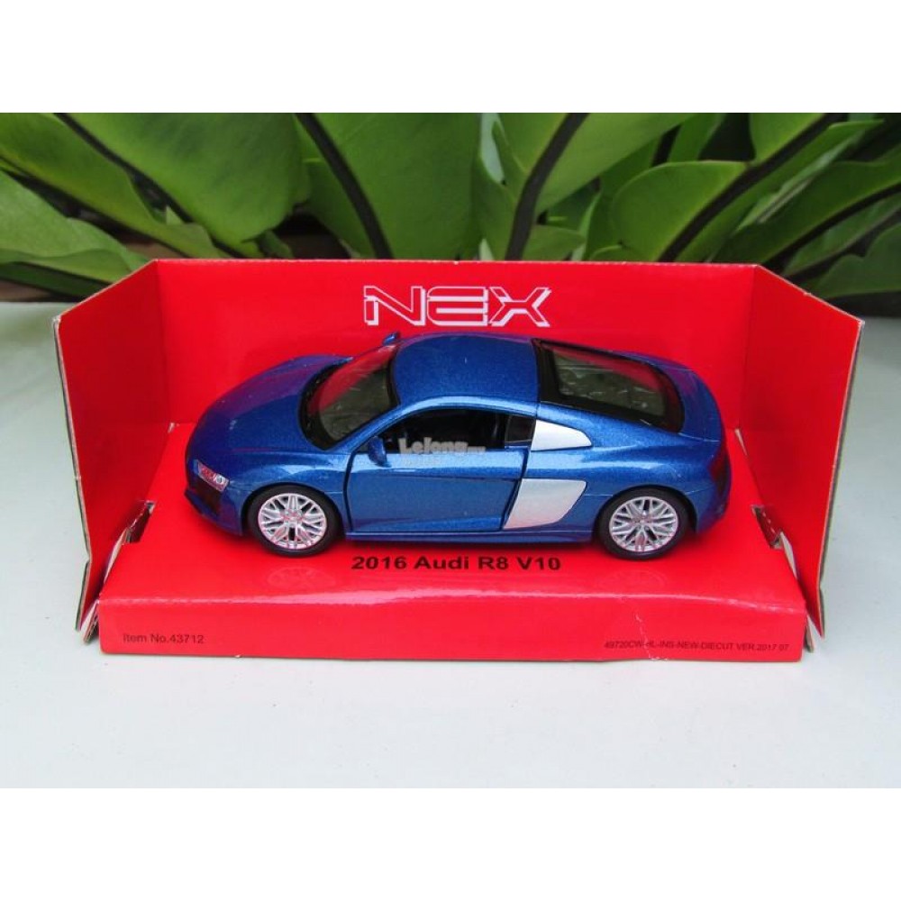 Welly 1:34-1:39 Die-cast 2016 Audi R8 V10 Car Blue Color