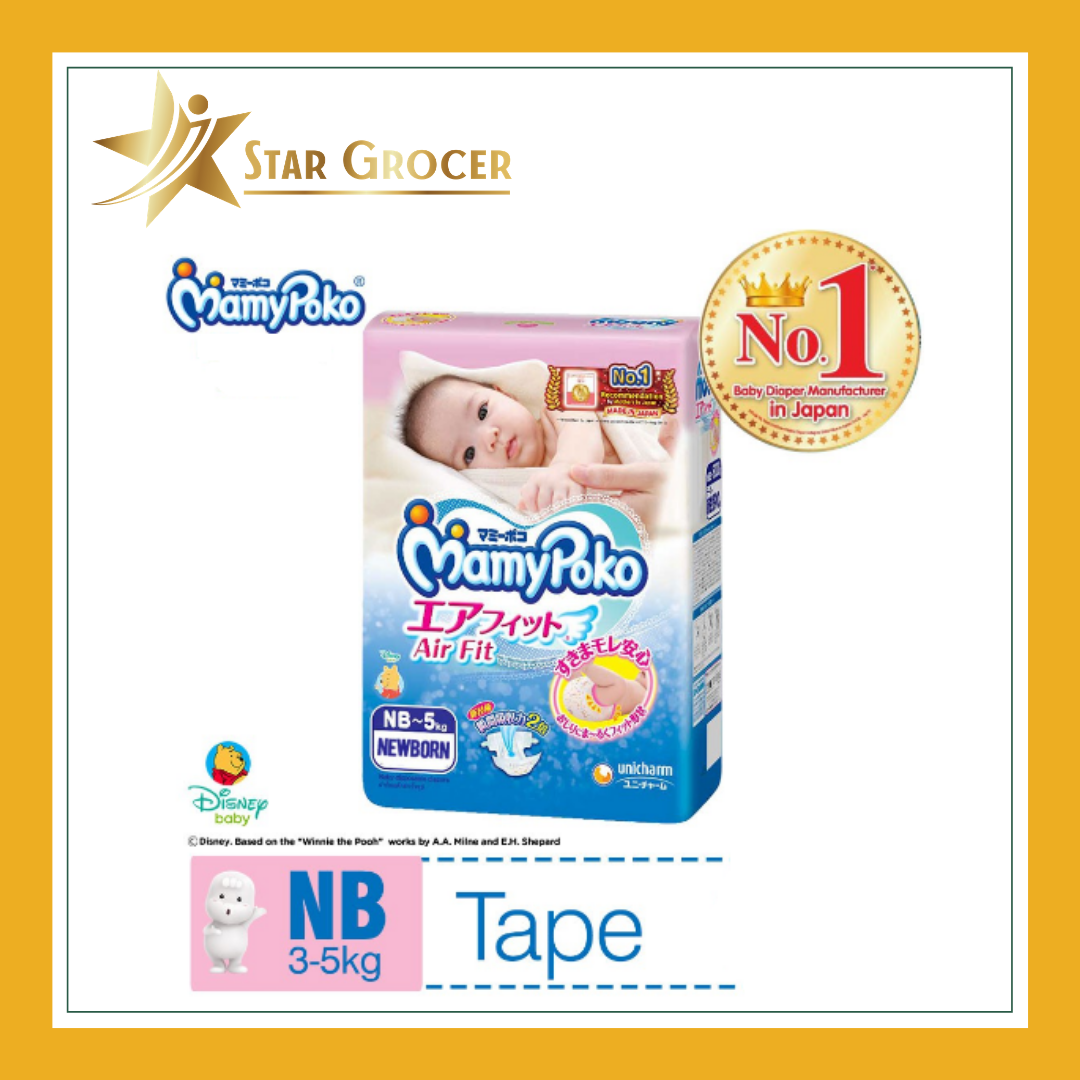 MamyPoko Airfit Tape Diapers - NB / S / M / L / XL MamyPoko Airfit Tape Diapers - NB / S / M / L / XL