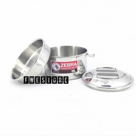 image of (100% Original) Zebra Stainless Steel 14cm Round Lunch Box With Inner Tray