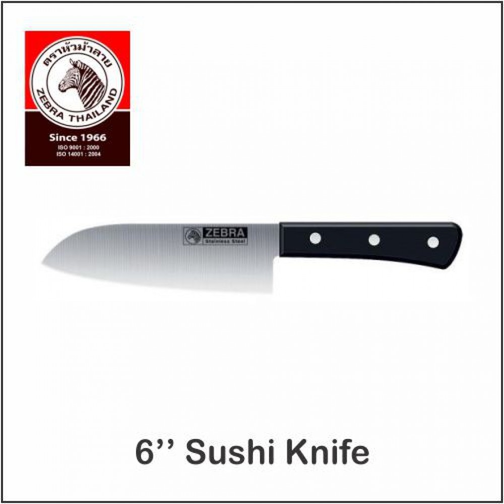(100% Original) Zebra Stainless Steel 6" Sushi Knife (100% Original) Zebra Stainless Steel 6" Sushi Knife