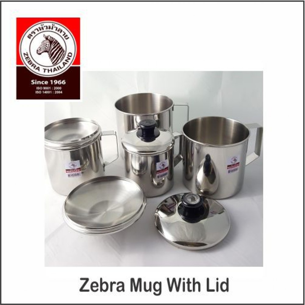 (100% Original) Zebra Stainless Steel Mug With Lid (9/10/11/12/14cm) (100% Original) Zebra Stainless Steel Mug With Lid (9/10/11/12/14cm)