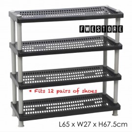 image of Century 4 Tier Shoe Rack / Shoe Storage / Shelf Storage 2289-B