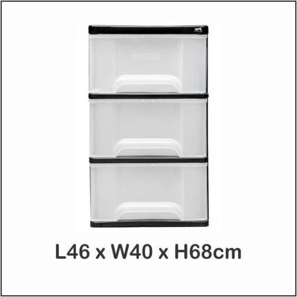 Century 3 Tier Plastic Drawer / Cloth Cabinet / Storage Cabinet 1730 Century 3 Tier Plastic Drawer / Cloth Cabinet / Storage Cabinet 1730