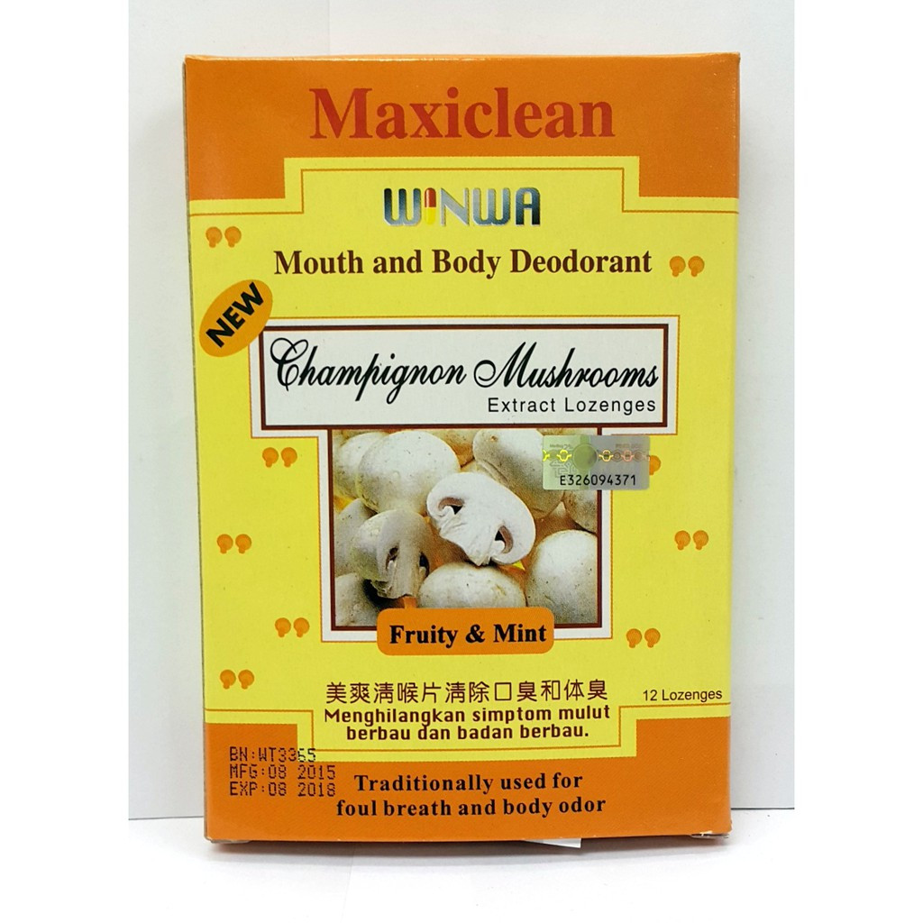 image of WINWA CHAMPIGNON MUSHROOMS EXTRACT LOZENGES(MOUNTH AND BODY DEODORANT)12'S