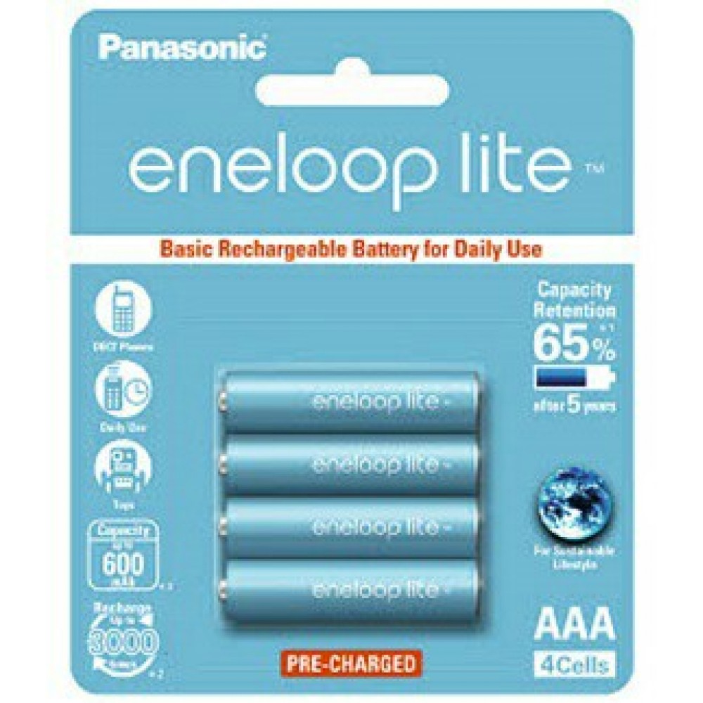 Panasonic Eneloop Lite AAA Rechargeable Battery 600mAh Panasonic Eneloop Lite AAA Rechargeable Battery 600mAh