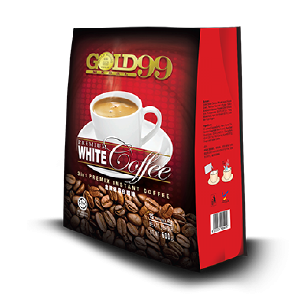 Gold Medal 99 Premium White Coffee / Kopi Putih Pracampur Segera (3 in 1 Premix Instant Coffee) 15 sachets x 40g