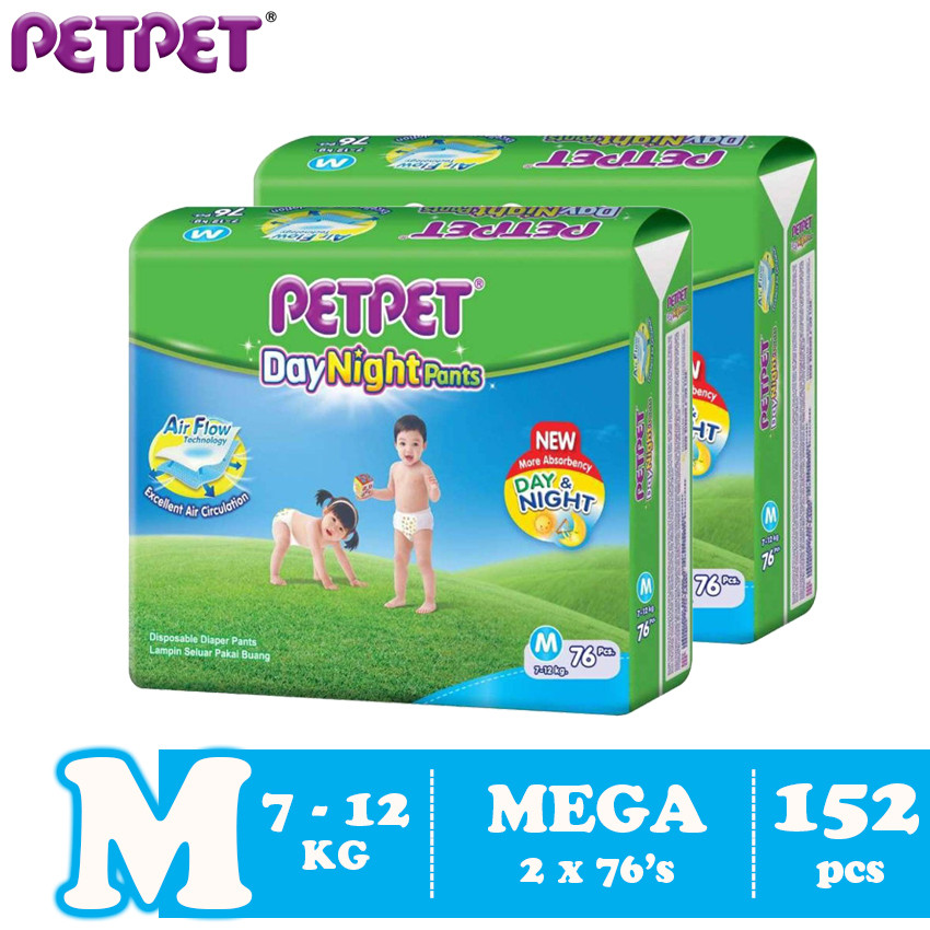 image of Petpet DayNight Pants Mega Pack- 2 pack (M152/L132 / XL112/XXL96)
