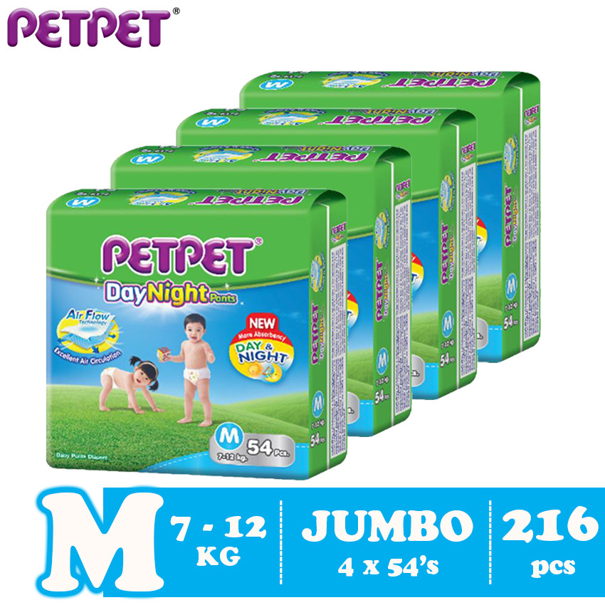 Petpet DayNight Pants Jumbo Pack-4 pack ( M216/L184/ XL160/XXL128) Petpet DayNight Pants Jumbo Pack-4 pack ( M216/L184/ XL160/XXL128)