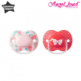 image of Tommee Tippee Little London Soother 6-18 months - 2 Pack (Red Pink Pack)