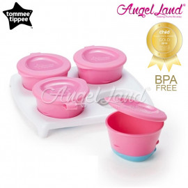 image of Tommee Tippee Pop Up Freezer Pots With Tray 446500/38 - Pink