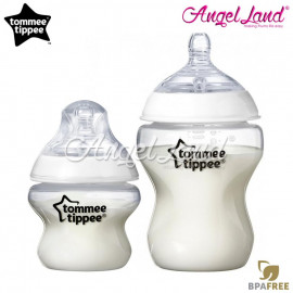 image of Tommee Tippee Closer To Nature PP Bottle 260ml - 421113/38 + Tommee Tippee Closer To Nature PP Bottle 150ml - 421111/38