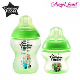 image of Tommee Tippee Closer To Nature Tinted Bottle (5oz/150ml + 9oz/260ml) lime green + green