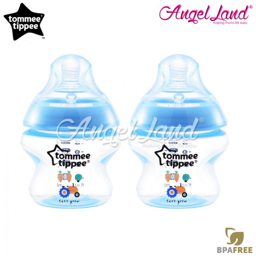 Tommee Tippee Closer to Nature Tinted Bottle 150ml (5oz) x2 Blue Tommee Tippee Closer to Nature Tinted Bottle 150ml (5oz) x2 Blue