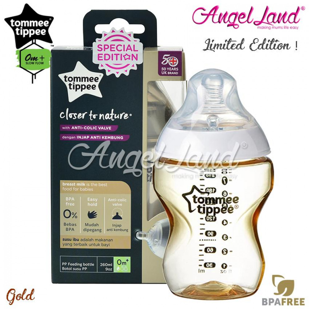 Tommee Tippee CTN Tinted Bottle 260ml/9oz - Gold Tommee Tippee CTN Tinted Bottle 260ml/9oz - Gold