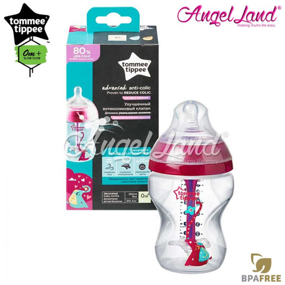 Tommee Tippee Closer To Nature Anti Colic Plus Single Bottle - 260ml/9oz - Pink 422656/38 Tommee Tippee Closer To Nature Anti Colic Plus Single Bottle - 260ml/9oz - Pink 422656/38