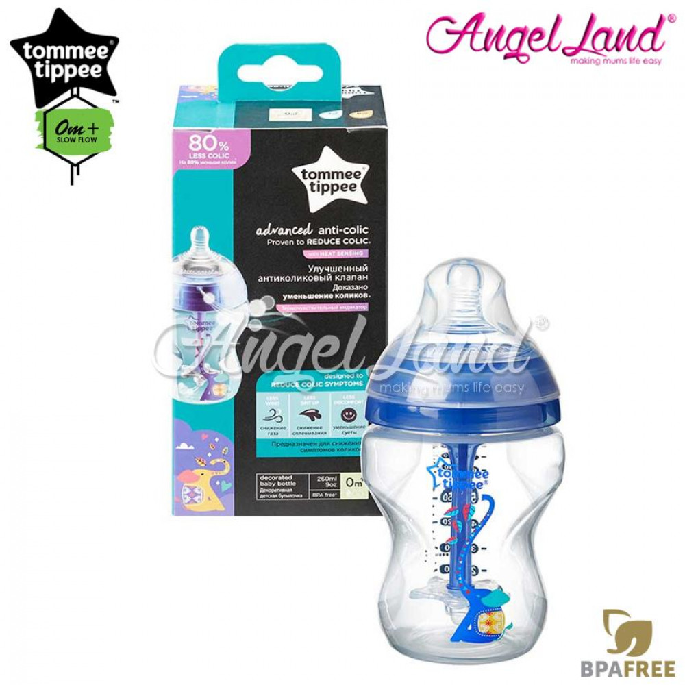 Tommee Tippee Closer To Nature Anti Colic Plus Single Bottle - 260ml/9oz - Blue 422655/38 Tommee Tippee Closer To Nature Anti Colic Plus Single Bottle - 260ml/9oz - Blue 422655/38