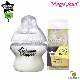 image of Tommee Tippee Closer To Nature PP Bottle 150ml 421111/38 + Tommee Tippee CTN Teat (2pcs/pack) 150ml / 5oz 421111/38 + Vari Flow 422140/38