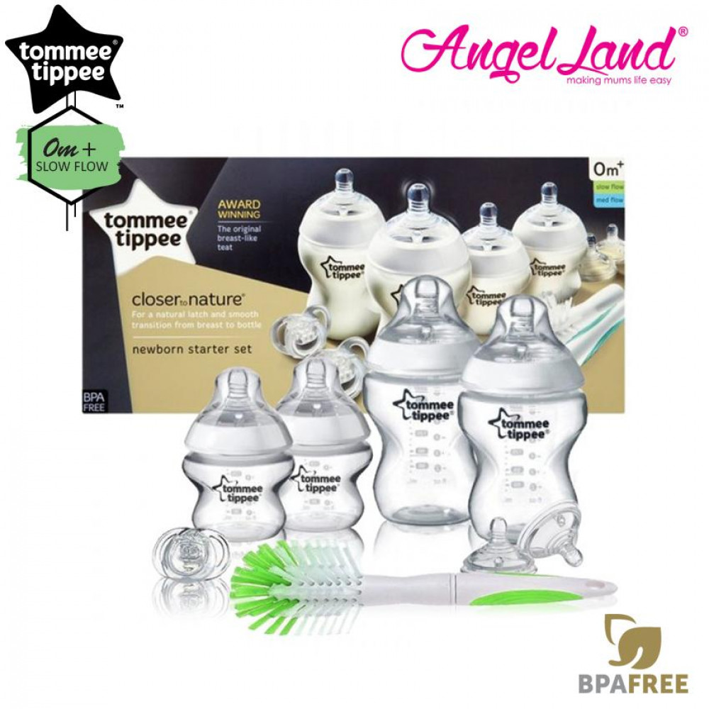 Tommee Tippee Closer To Nature Decorated Bottle Newborn Starter Set Green 423553/38 Tommee Tippee Closer To Nature Decorated Bottle Newborn Starter Set Green 423553/38