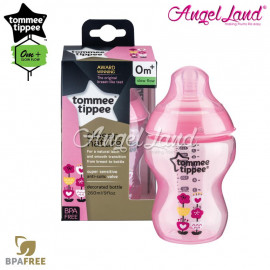 image of Tommee Tippee Closer To Nature Tinted Bottle 260ML/9oz Single Pack - Pink 422571/3.8