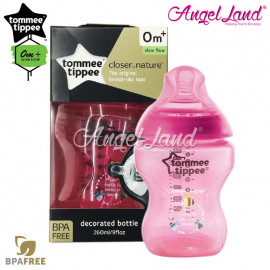image of Tommee Tippee Closer To Nature Tinted Bottle 260ML/9oz Single Pack - Magenta 422576/38