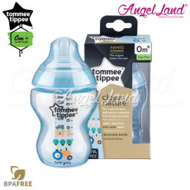 image of Tommee Tippee Closer To Nature Tinted Bottle 260ML/9oz Single Pack - Blue 422570/38