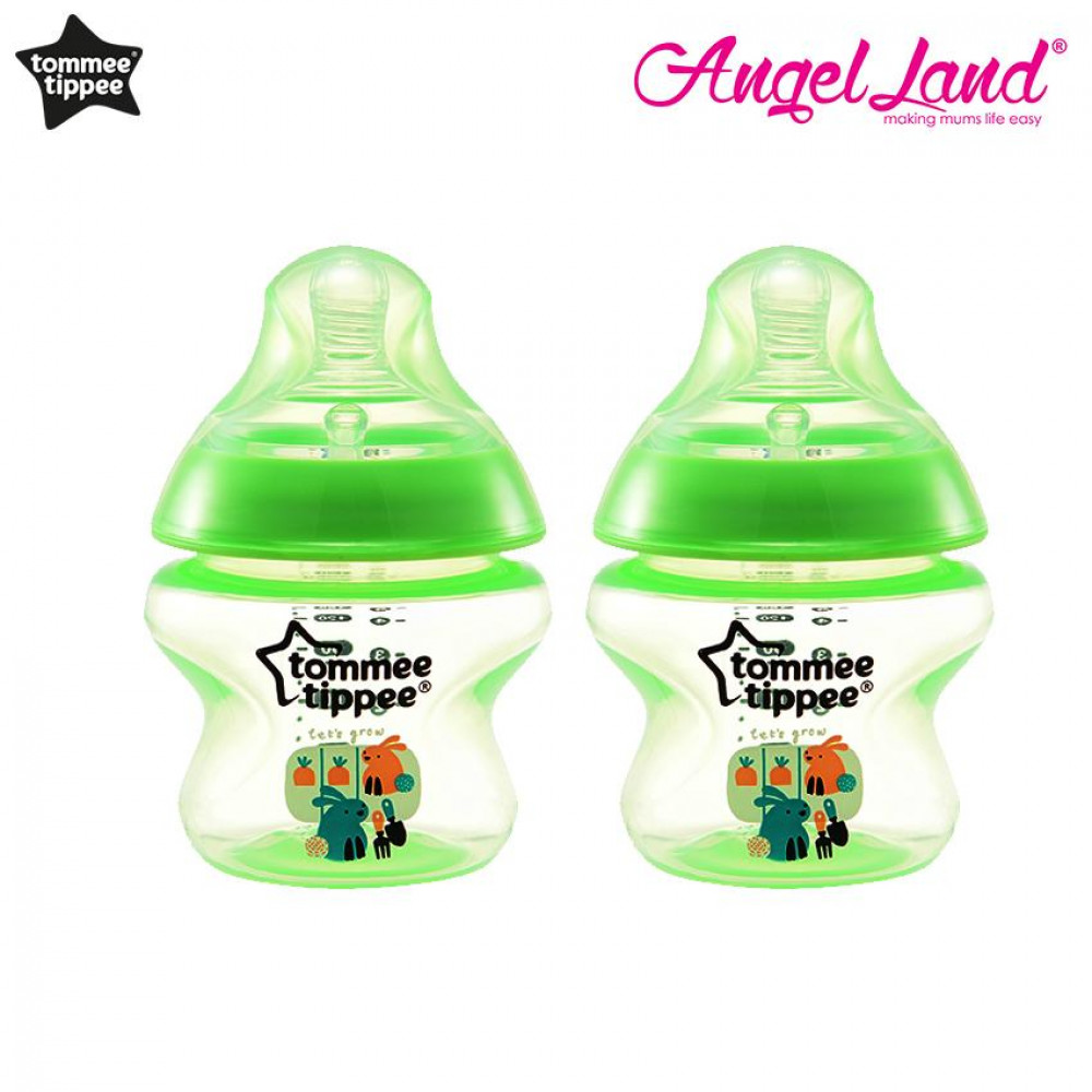 Tommee Tippee Closer to Nature Tinted Bottle 150ml (5oz) x2 - Lime Green Tommee Tippee Closer to Nature Tinted Bottle 150ml (5oz) x2 - Lime Green