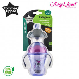 image of Tommee Tippee 2 Stage Easy Drink Cup 230ml (7M+) - 447143/38, 447144/38, 47145/38 - purple - 447143/38