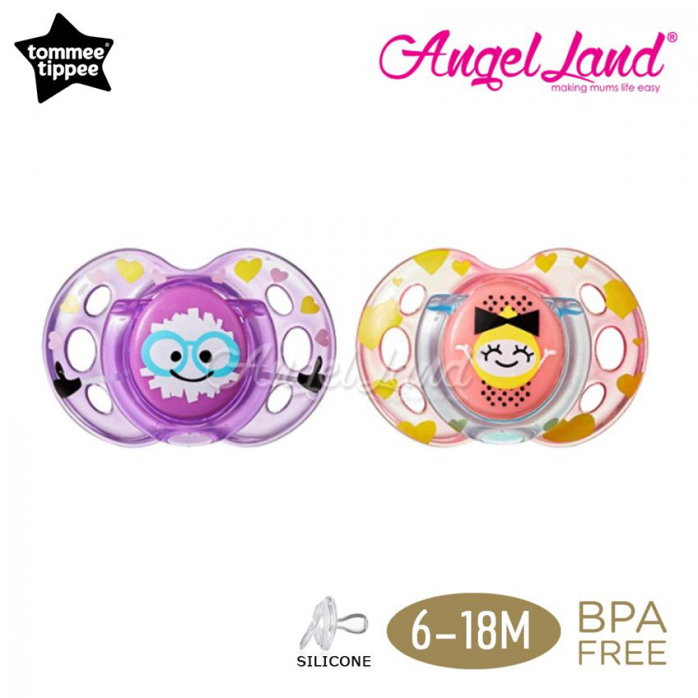 Tommee Tippee Closer to Nature Air Style Soother 6-18M (with case) - 2pk 6-18M (Purple/Pink) Tommee Tippee Closer to Nature Air Style Soother 6-18M (with case) - 2pk 6-18M (Purple/Pink)