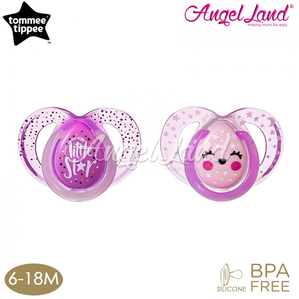 Tommee Tippee Closer to Nature Night Time Soother with Hygienic Case (2 PC) 6-18M - Purple Tommee Tippee Closer to Nature Night Time Soother with Hygienic Case (2 PC) 6-18M - Purple