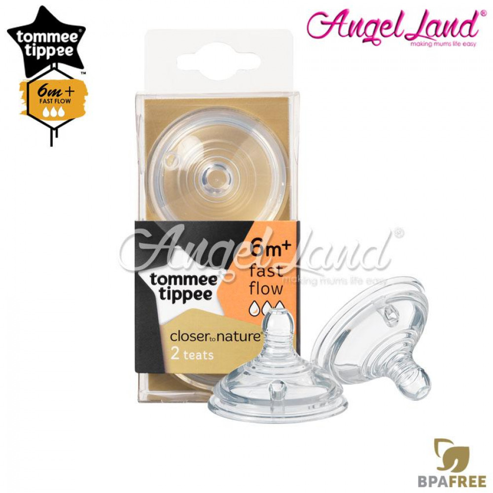 Tommee Tippee Closer To Nature Teat (2pcs/pack) Fast Flow - 421124/38 Tommee Tippee Closer To Nature Teat (2pcs/pack) Fast Flow - 421124/38