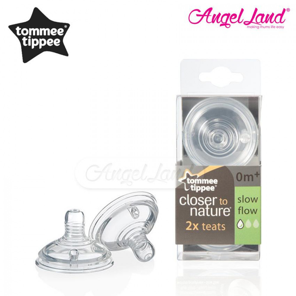 Tommee Tippee Closer To Nature Teat (2pcs/pack) Slow Flow - 421120/38 Tommee Tippee Closer To Nature Teat (2pcs/pack) Slow Flow - 421120/38