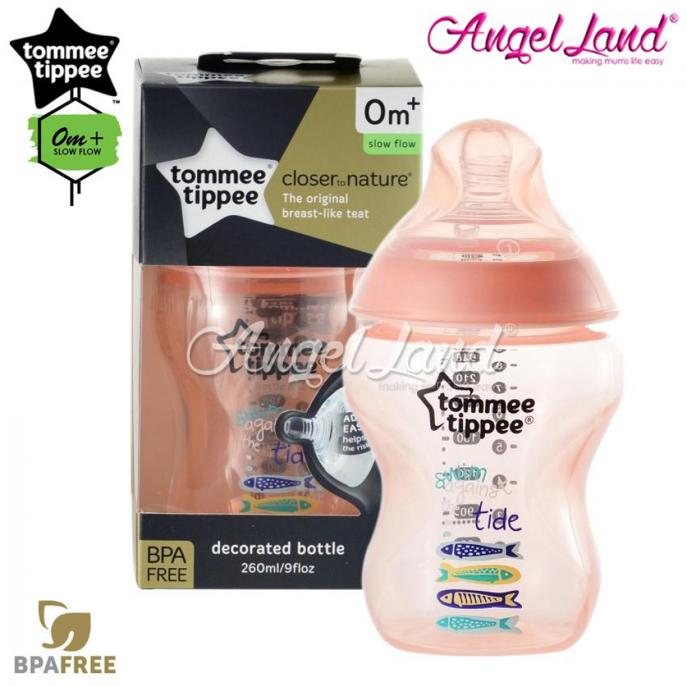 Tommee Tippee Closer To Nature Tinted Bottle 260ML/9oz Single Pack Peach-422577/38 Tommee Tippee Closer To Nature Tinted Bottle 260ML/9oz Single Pack Peach-422577/38
