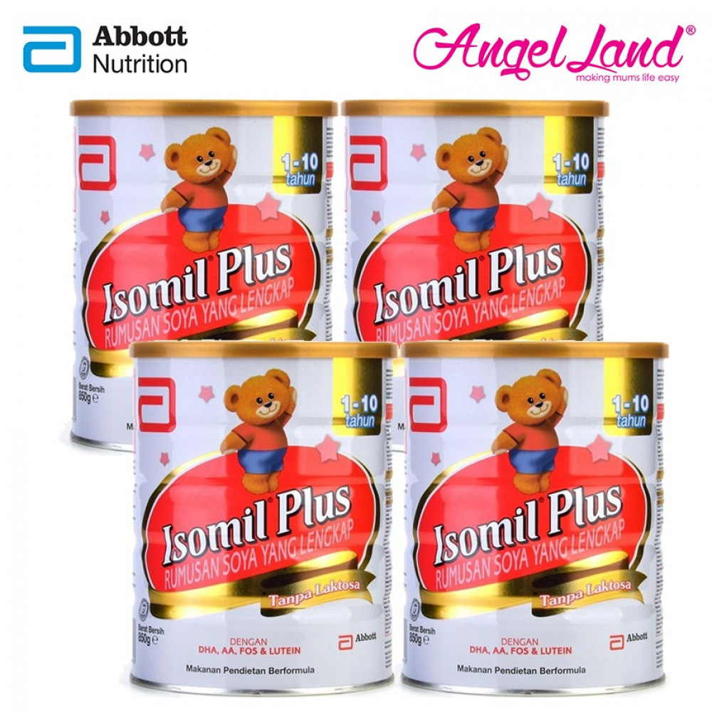 Abbott Isomil Plus Rumusan Soya (1-10years) 850g (4 tins) Abbott Isomil Plus Rumusan Soya (1-10years) 850g (4 tins)