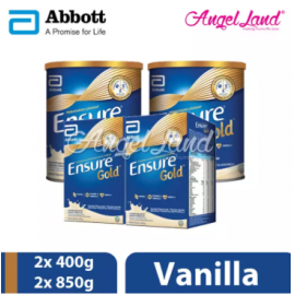 image of Abbott Ensure Gold +HMB 850g (2 Tins) + Ensure Gold +HMB 400g (2 Packs) Vanilla