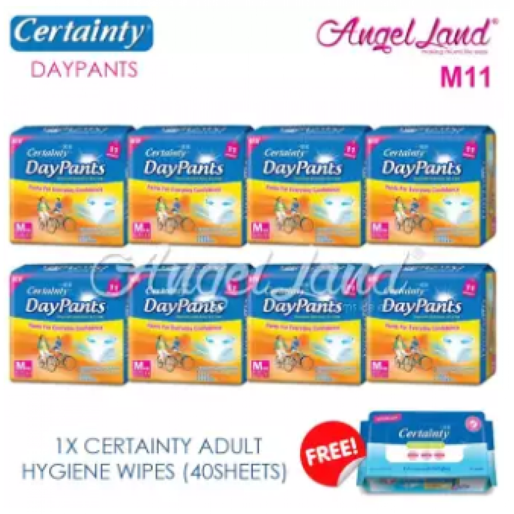 Certainty Daypants Disposable Adult Pants Regular M11 (8packs) + FOC 1 Hygiene Wipes Certainty Daypants Disposable Adult Pants Regular M11 (8packs) + FOC 1 Hygiene Wipes