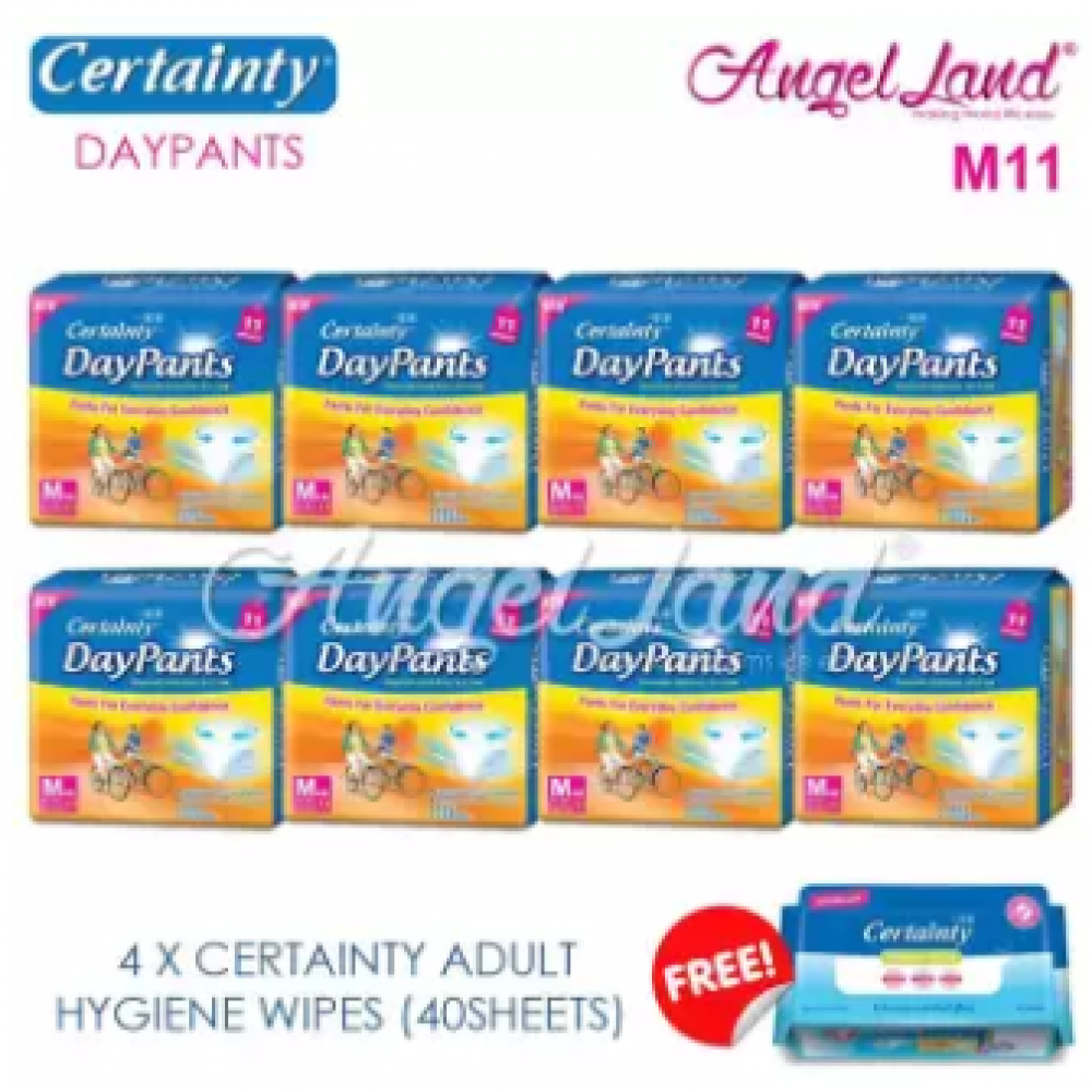 Certainty Daypants Disposable Adult Pants Regular Pack M11 (8 packs)+ Free 4 packs Wipes Certainty Daypants Disposable Adult Pants Regular Pack M11 (8 packs)+ Free 4 packs Wipes