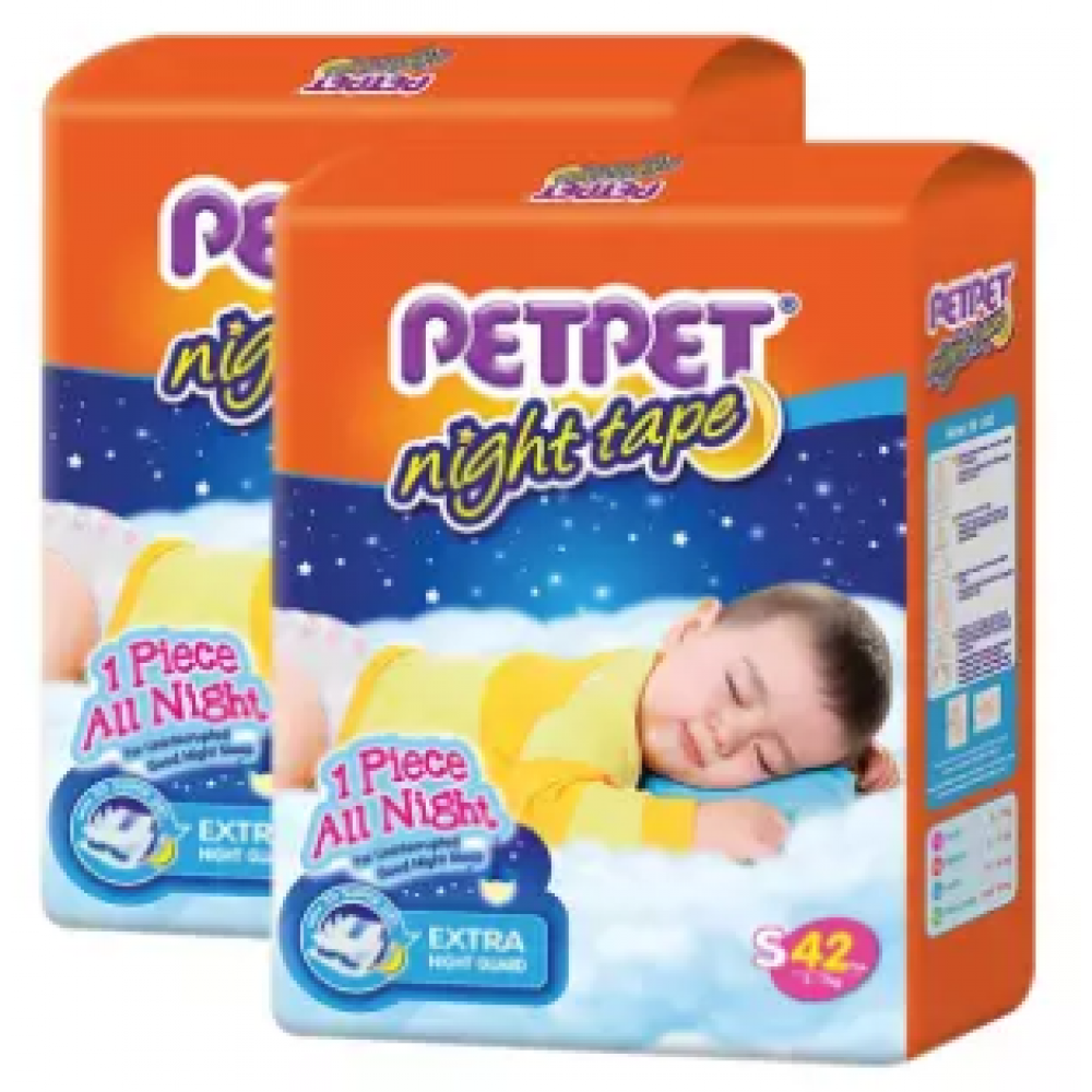PETPET Night Tape Diaper Jumbo Packs S42 (2packs) PETPET Night Tape Diaper Jumbo Packs S42 (2packs)