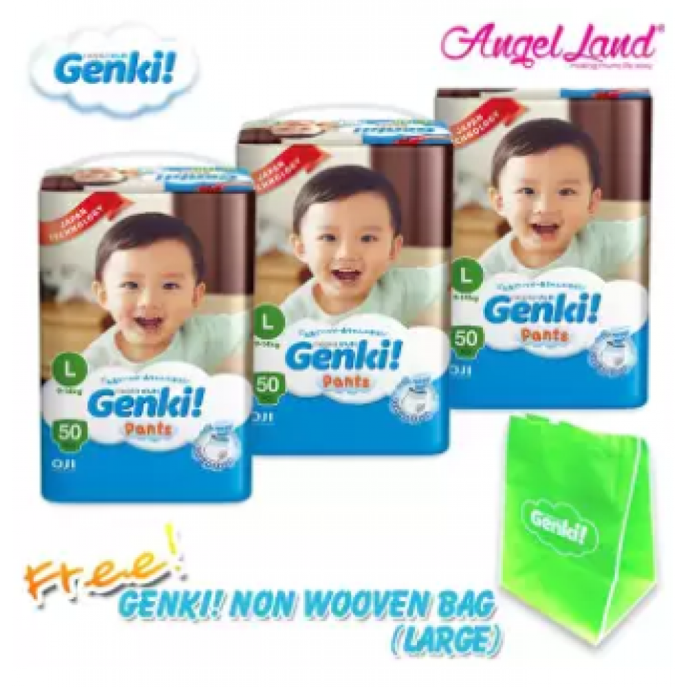 Genki! Pants Mega L50 (3Packs)+ FREE Genki Non Wooven Bag (1pcs) Genki! Pants Mega L50 (3Packs)+ FREE Genki Non Wooven Bag (1pcs)
