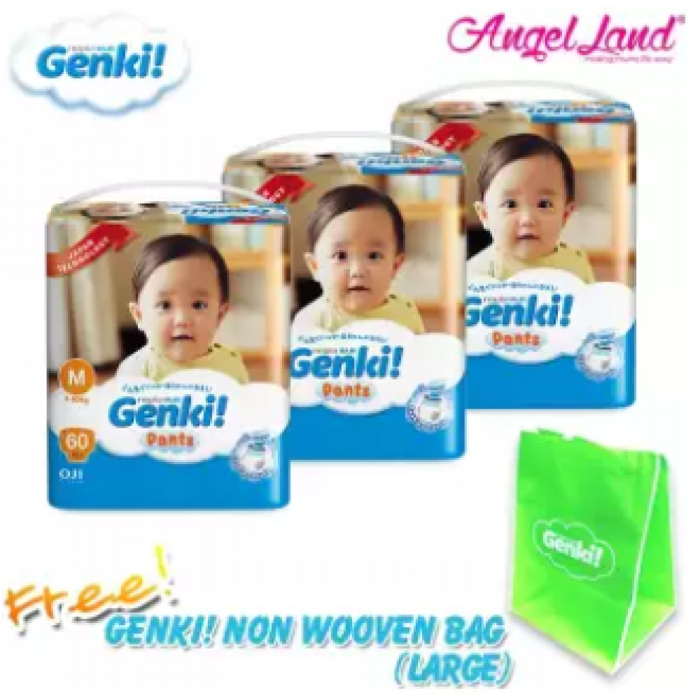 Genki! Pants Mega M60 (3Packs)+ FREE Genki Non Wooven Bag (1pcs) Genki! Pants Mega M60 (3Packs)+ FREE Genki Non Wooven Bag (1pcs)