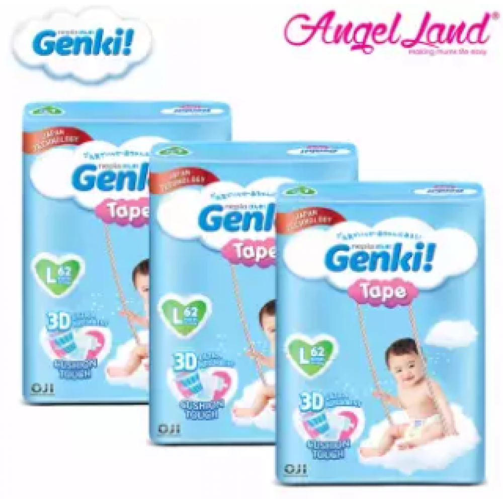 Genki Tape Mega Diaper L62 (3Packs) Genki Tape Mega Diaper L62 (3Packs)