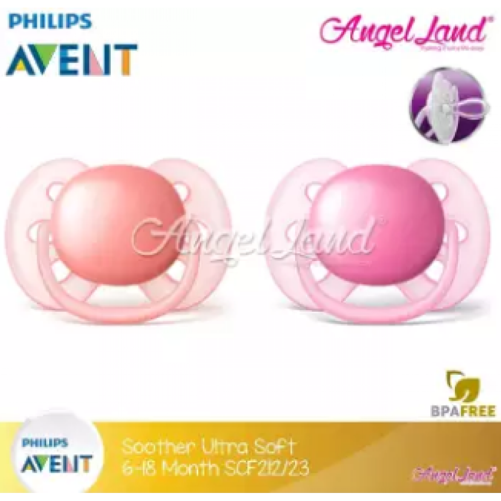 Philips Avent Soother UltraSoft 6-18M (SCF212/23)-Twin Pack -Pink Philips Avent Soother UltraSoft 6-18M (SCF212/23)-Twin Pack -Pink