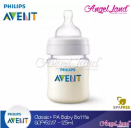 image of Philips Avent Anti-Colic Classic + PA Baby Clear Bottle 125ml/4oz (Single Pack) - SCF452/17