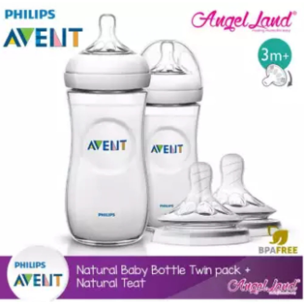 Philips Avent Natural Bottle 330ml Twiin Pack (Extra Soft Teat)-SCF696/23 + Natural Teat (2pcs/pack) -Twin Bottle + SCF655/23 (3m+ Vari) Philips Avent Natural Bottle 330ml Twiin Pack (Extra Soft Teat)-SCF696/23 + Natural Teat (2pcs/pack) -Twin Bottle + SCF655/23 (3m+ Vari)