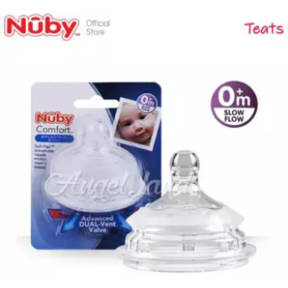 Nuby Comfort Silicone Bottle Replacement - Slow Flow (0M+) Nuby Comfort Silicone Bottle Replacement - Slow Flow (0M+)