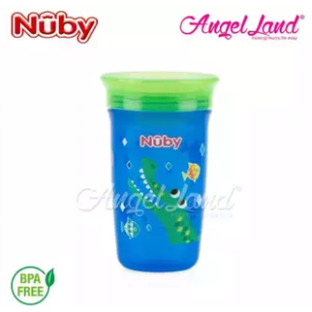 Nuby 360 Wonder Cup 10oz/300ml (12m+) NB10411 - Blue Alligator Nuby 360 Wonder Cup 10oz/300ml (12m+) NB10411 - Blue Alligator