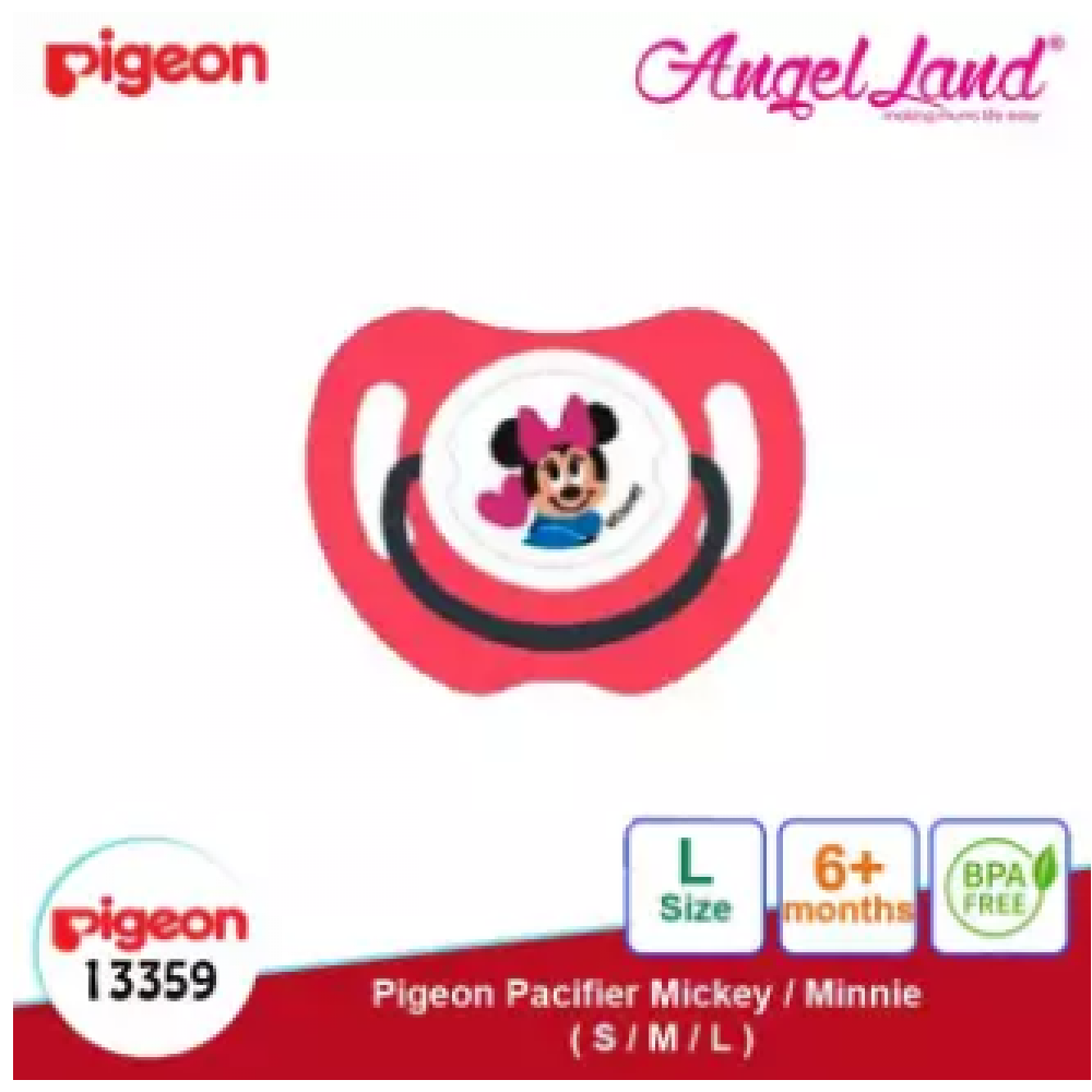 Pigeon Disney Pacifier Mickey/Minnie - L (6 month+) Minnie 13359 Pigeon Disney Pacifier Mickey/Minnie - L (6 month+) Minnie 13359