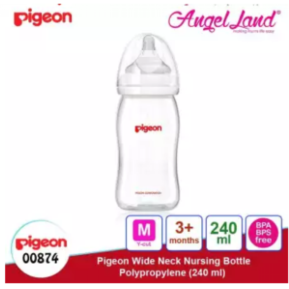 Pigeon Wide Neck PP Bottle PPlus Nipple M 240ml PG00874 Pigeon Wide Neck PP Bottle PPlus Nipple M 240ml PG00874