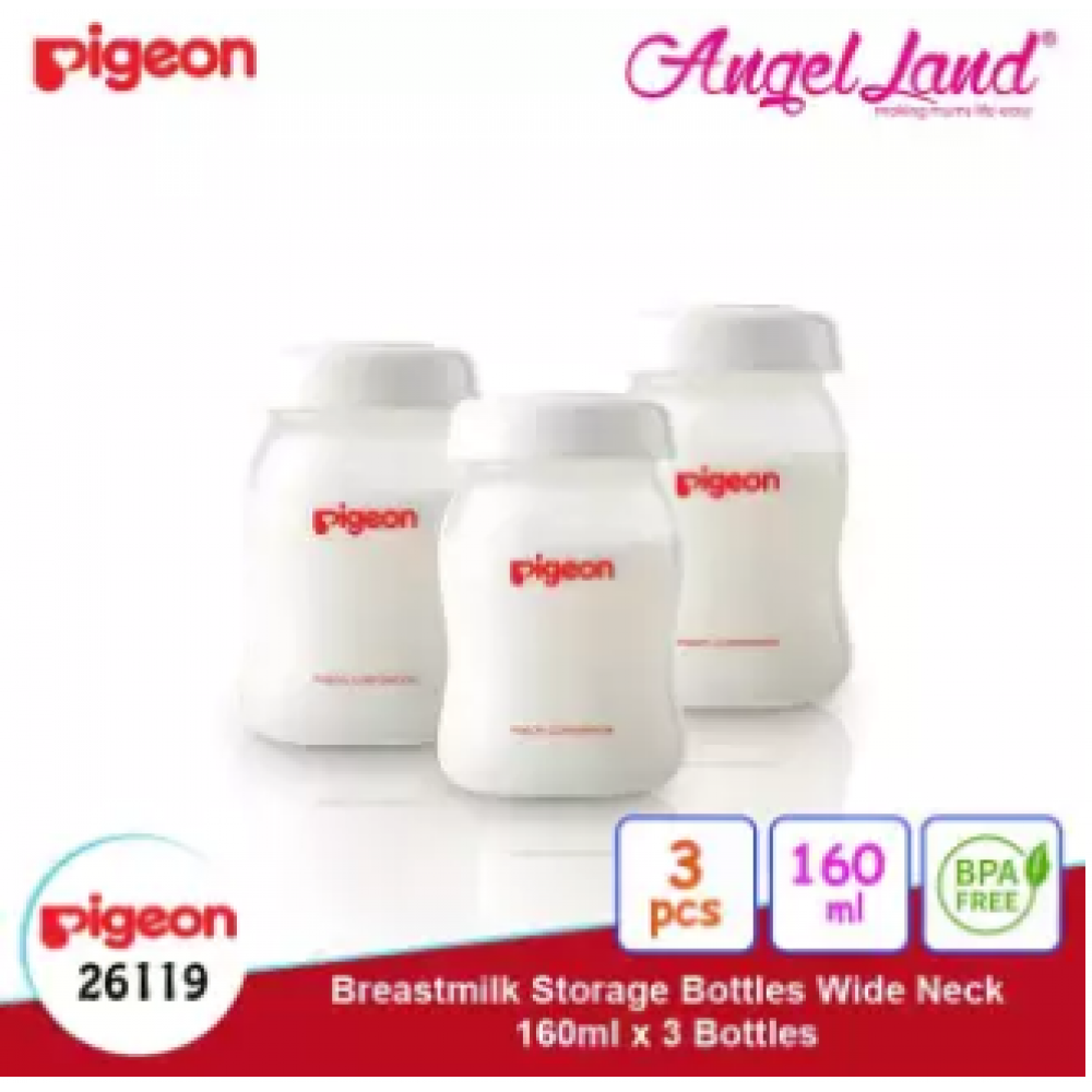 PIGEON Breastmilk Storage Bottles Wide Neck (160ml X 3 Bottles) 26119 PIGEON Breastmilk Storage Bottles Wide Neck (160ml X 3 Bottles) 26119