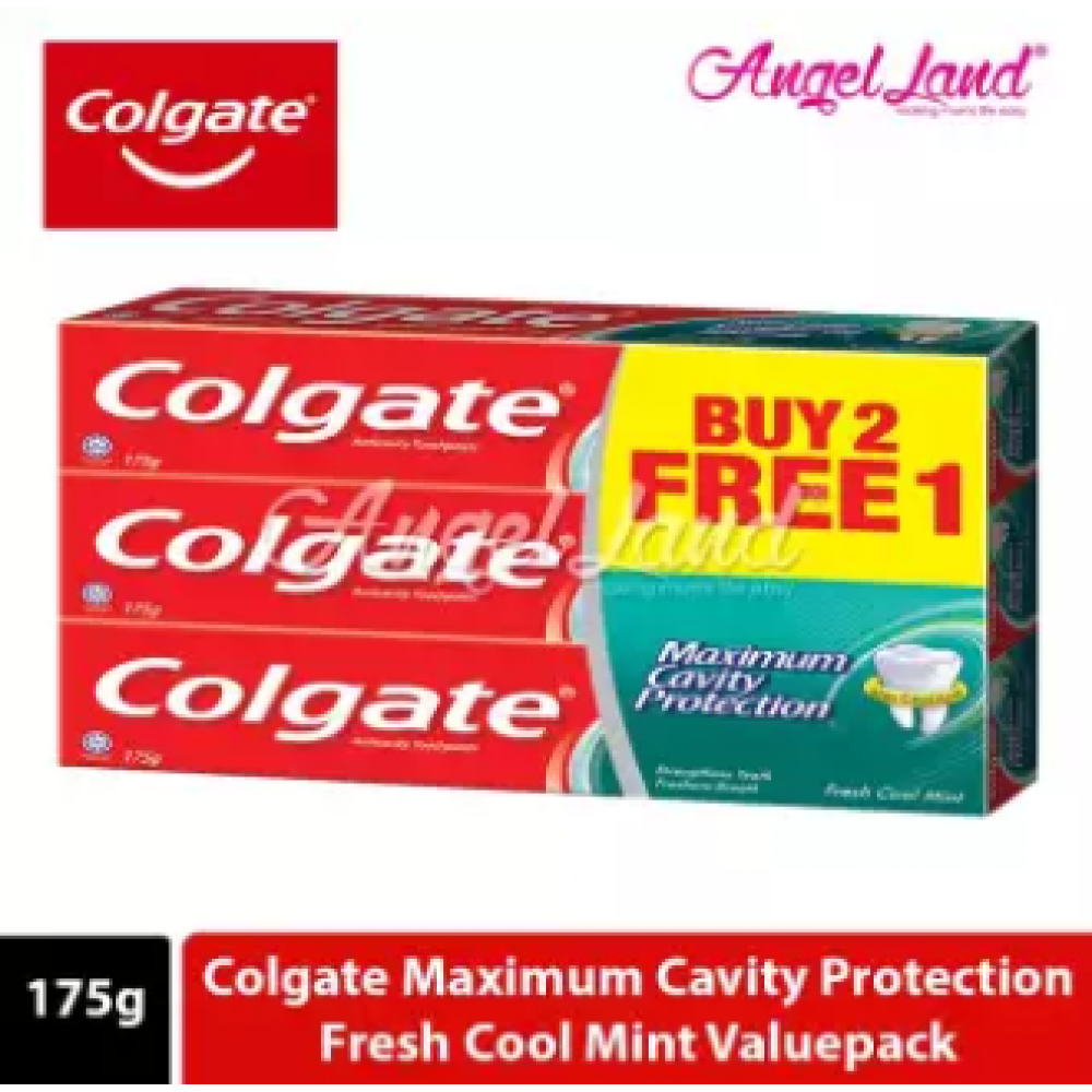 Colgate Maximum Cavity Protection Fresh Cool Mint Toothpaste Valuepack 175g x 3 Colgate Maximum Cavity Protection Fresh Cool Mint Toothpaste Valuepack 175g x 3